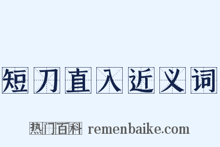短刀直入近义词是什么意思的图片